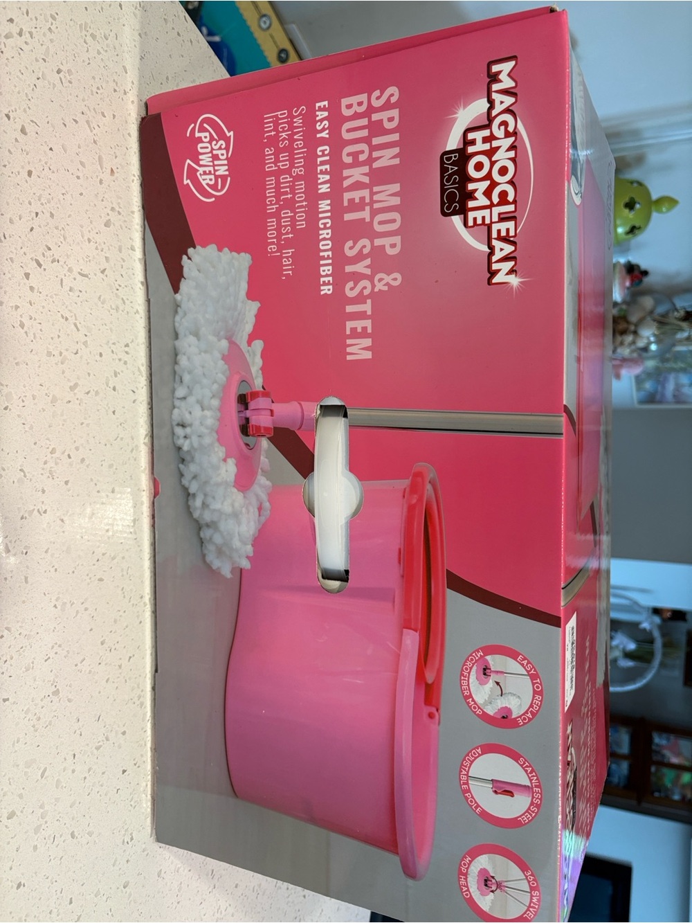 Pink Spin Mop & Bucket System